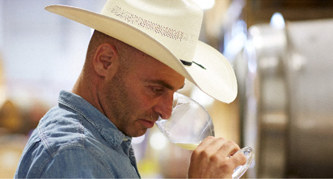 Tasting wine in the vineyard